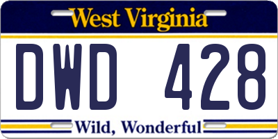 WV license plate DWD428