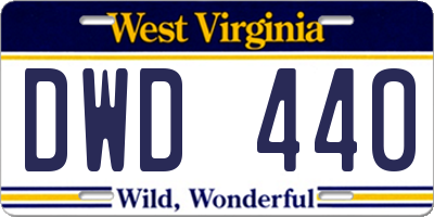 WV license plate DWD440