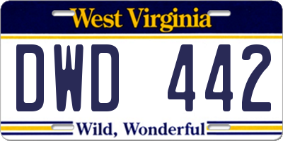 WV license plate DWD442