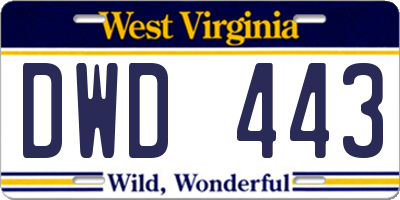 WV license plate DWD443