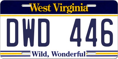 WV license plate DWD446