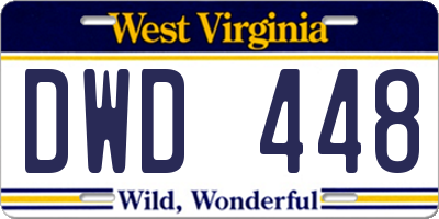 WV license plate DWD448
