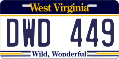 WV license plate DWD449