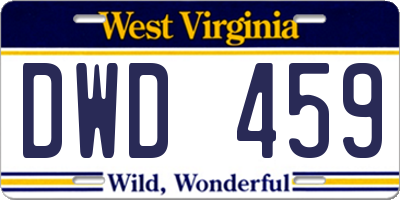 WV license plate DWD459