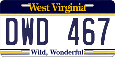 WV license plate DWD467