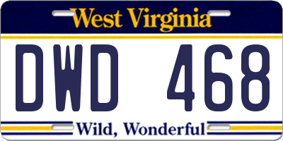 WV license plate DWD468
