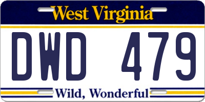 WV license plate DWD479