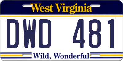 WV license plate DWD481