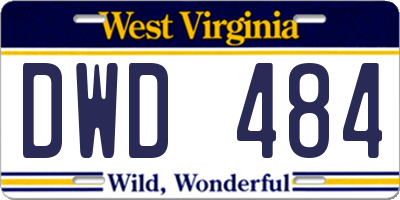 WV license plate DWD484