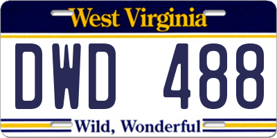 WV license plate DWD488