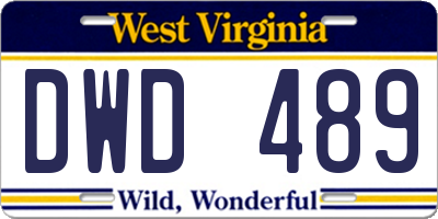 WV license plate DWD489