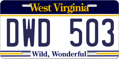 WV license plate DWD503