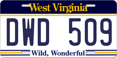 WV license plate DWD509
