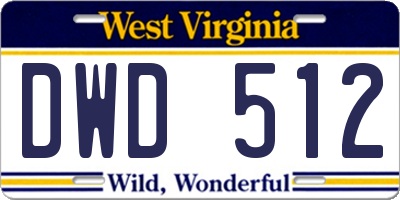 WV license plate DWD512