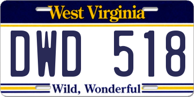 WV license plate DWD518