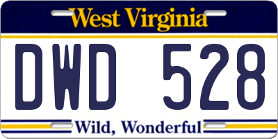 WV license plate DWD528