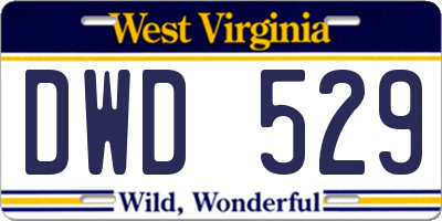 WV license plate DWD529