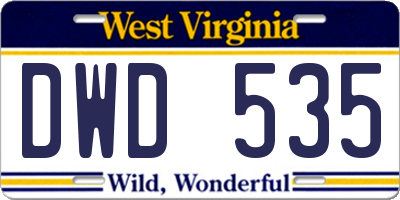 WV license plate DWD535