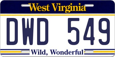 WV license plate DWD549