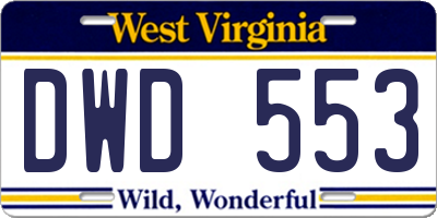 WV license plate DWD553