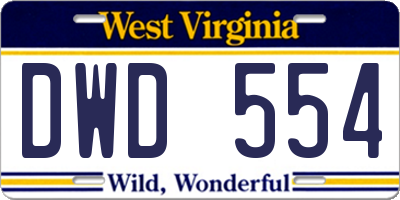 WV license plate DWD554
