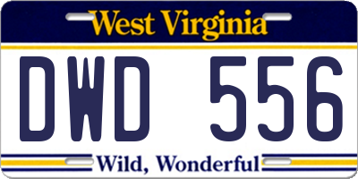 WV license plate DWD556
