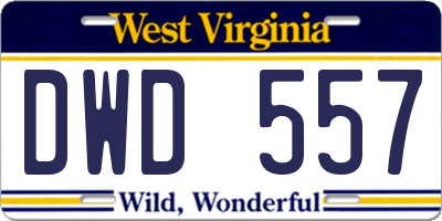 WV license plate DWD557