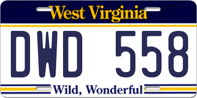 WV license plate DWD558