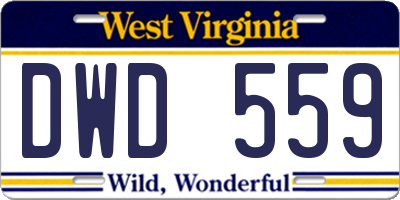 WV license plate DWD559