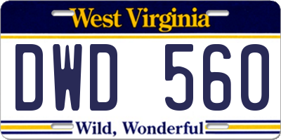 WV license plate DWD560