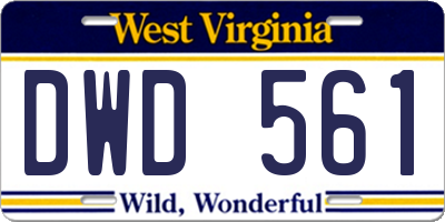 WV license plate DWD561