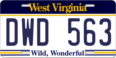 WV license plate DWD563