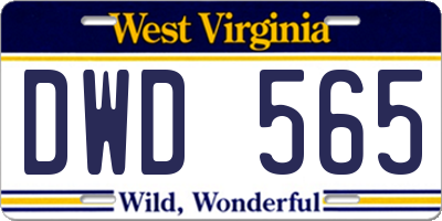 WV license plate DWD565