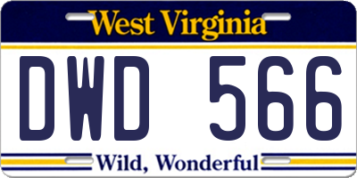 WV license plate DWD566