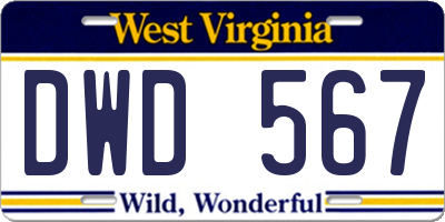 WV license plate DWD567