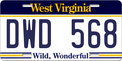 WV license plate DWD568