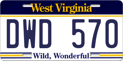 WV license plate DWD570