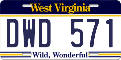 WV license plate DWD571