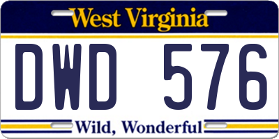 WV license plate DWD576