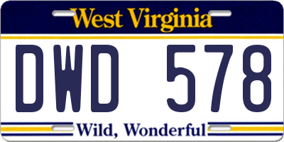 WV license plate DWD578
