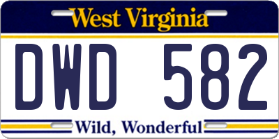 WV license plate DWD582
