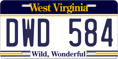 WV license plate DWD584