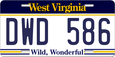 WV license plate DWD586