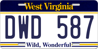 WV license plate DWD587