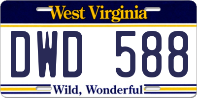 WV license plate DWD588