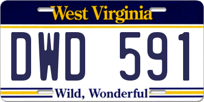 WV license plate DWD591