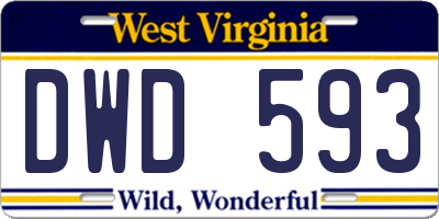 WV license plate DWD593