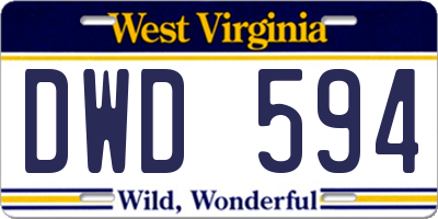 WV license plate DWD594