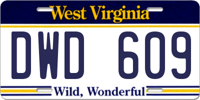 WV license plate DWD609