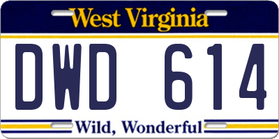 WV license plate DWD614